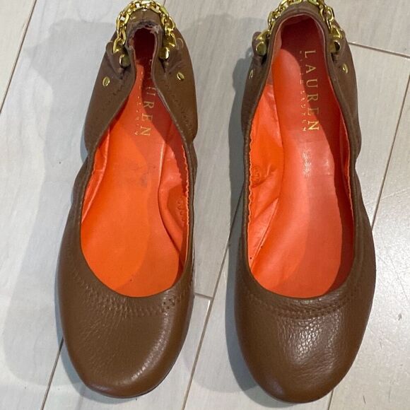 Lauren Ralph Lauren Women's Barb Ballet Flats Brown & Brown Size 5 - Picture 4 of 5